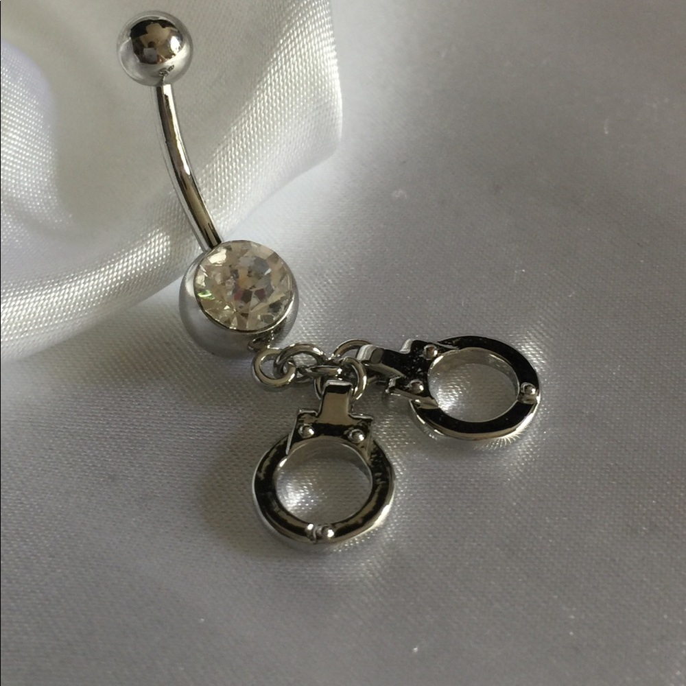 END OF SUMMER SALE! Silver Handcuffs Belly Ring